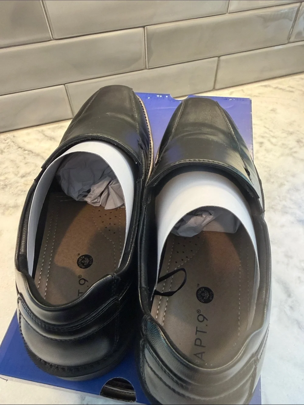 Apt. 9 Black Men's Black Kingman slip on dress shoes size 9.5 - Picture 3 of 9